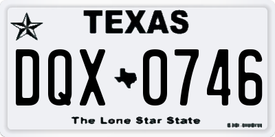 TX license plate DQX0746
