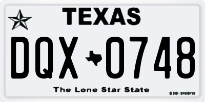 TX license plate DQX0748