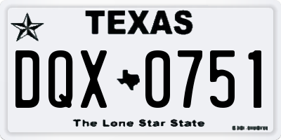 TX license plate DQX0751