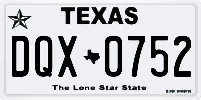 TX license plate DQX0752
