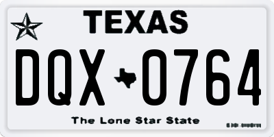 TX license plate DQX0764