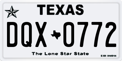 TX license plate DQX0772