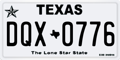 TX license plate DQX0776