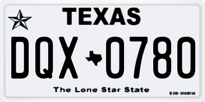 TX license plate DQX0780