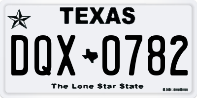 TX license plate DQX0782