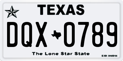 TX license plate DQX0789
