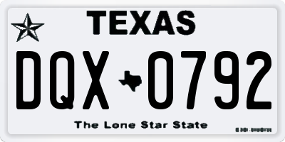TX license plate DQX0792