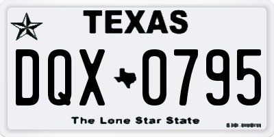 TX license plate DQX0795