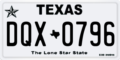TX license plate DQX0796