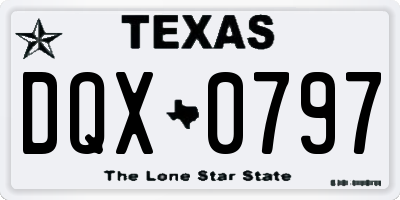 TX license plate DQX0797