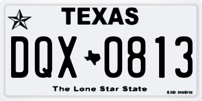 TX license plate DQX0813