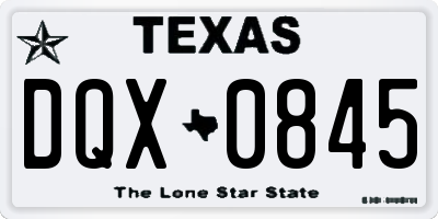 TX license plate DQX0845