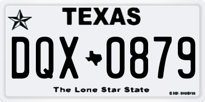 TX license plate DQX0879