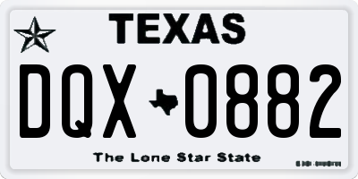 TX license plate DQX0882