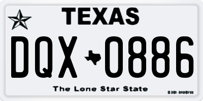 TX license plate DQX0886