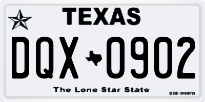 TX license plate DQX0902