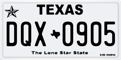 TX license plate DQX0905