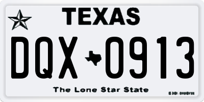 TX license plate DQX0913