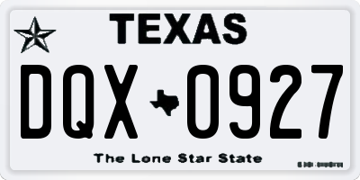 TX license plate DQX0927