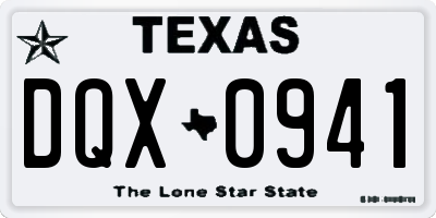 TX license plate DQX0941