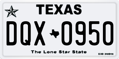 TX license plate DQX0950