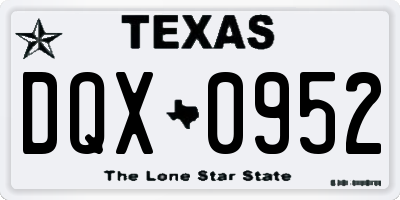 TX license plate DQX0952