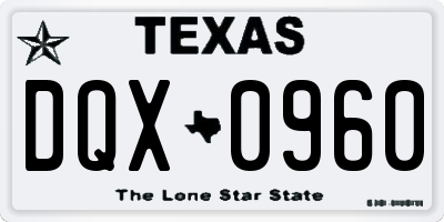 TX license plate DQX0960