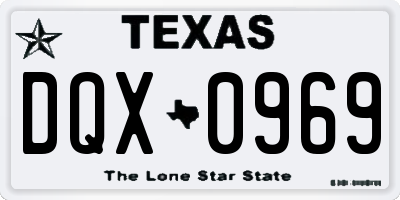 TX license plate DQX0969
