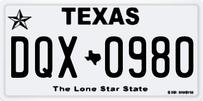 TX license plate DQX0980