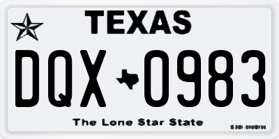 TX license plate DQX0983