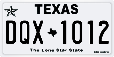 TX license plate DQX1012