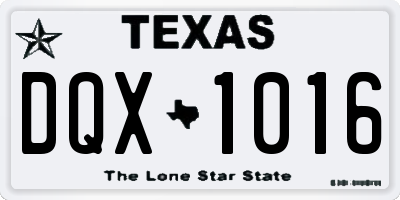 TX license plate DQX1016