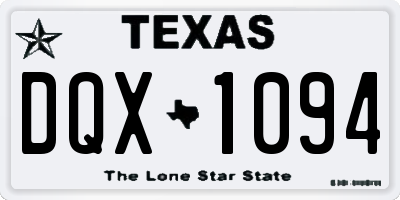 TX license plate DQX1094