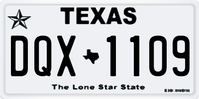 TX license plate DQX1109