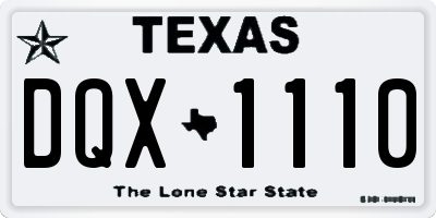 TX license plate DQX1110