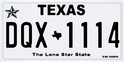 TX license plate DQX1114