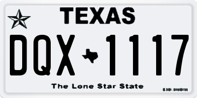 TX license plate DQX1117