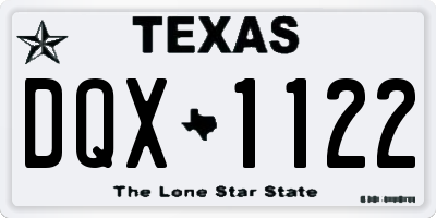 TX license plate DQX1122