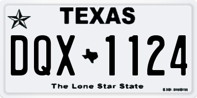 TX license plate DQX1124