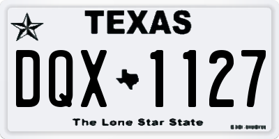 TX license plate DQX1127