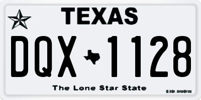 TX license plate DQX1128