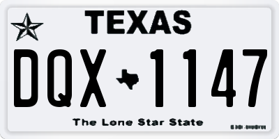 TX license plate DQX1147