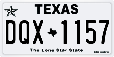 TX license plate DQX1157