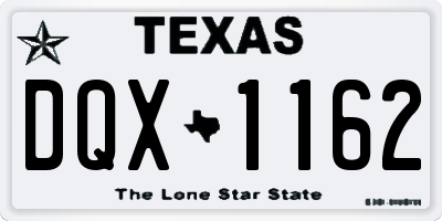 TX license plate DQX1162