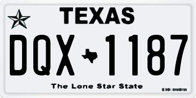 TX license plate DQX1187
