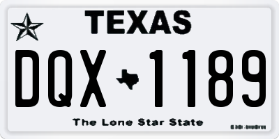TX license plate DQX1189