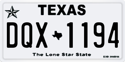 TX license plate DQX1194