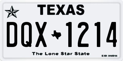 TX license plate DQX1214