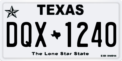 TX license plate DQX1240