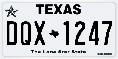 TX license plate DQX1247